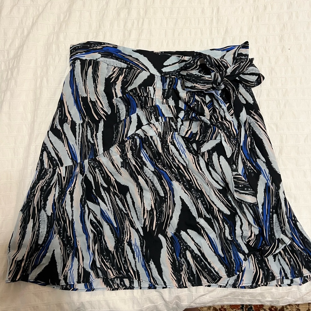 Reiss blue patterned mini skirt